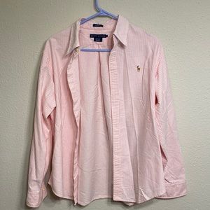 Beautiful Ralph Lauren Pink Pinstriped Shirt!